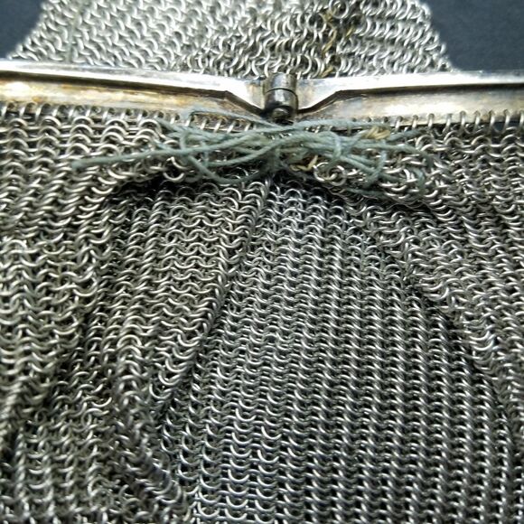 Vintage German Silver Soldered Mesh Evening Hand Bag - Picture 15 of 15